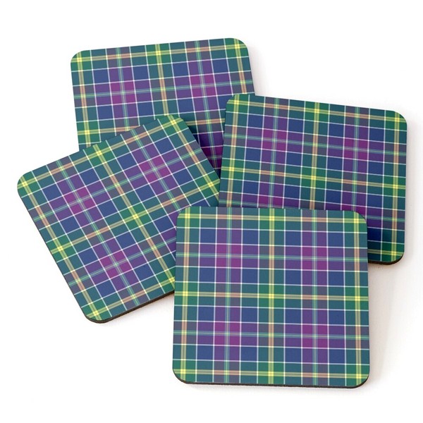 Clan Yule tartan beverage coasters