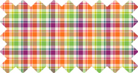 Purple, orange, and lime green plaid