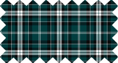 Teal green, black, and white plaid