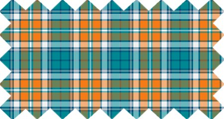 Turquoise and orange plaid