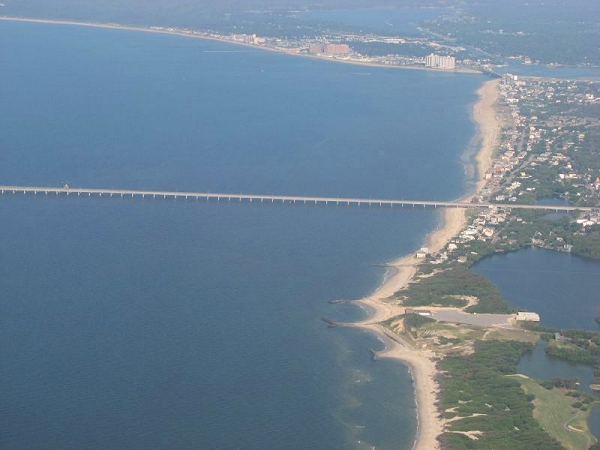 Aerial view of the Chesapeake Bay Bridge-Tunnel by Kevin Coles